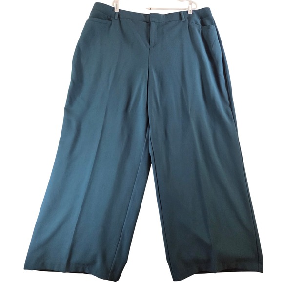 torrid Pants - Torrid Womens 26R Plus Wide Leg Trousers Teal Green High Rise Career Pants NWT
